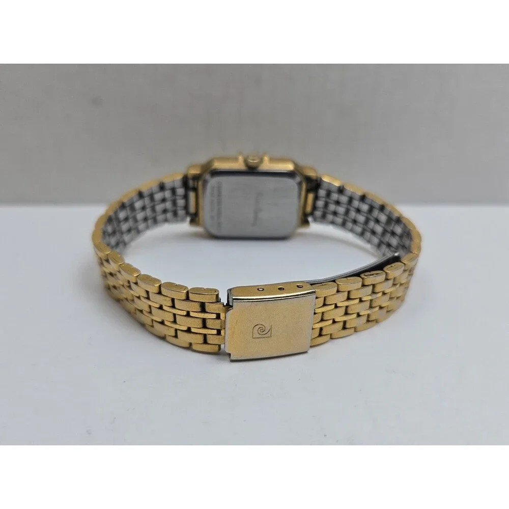 Womens Vintage Pierre Cardin Gold Tone Slim Tank Quartz Watch Dress New Battery